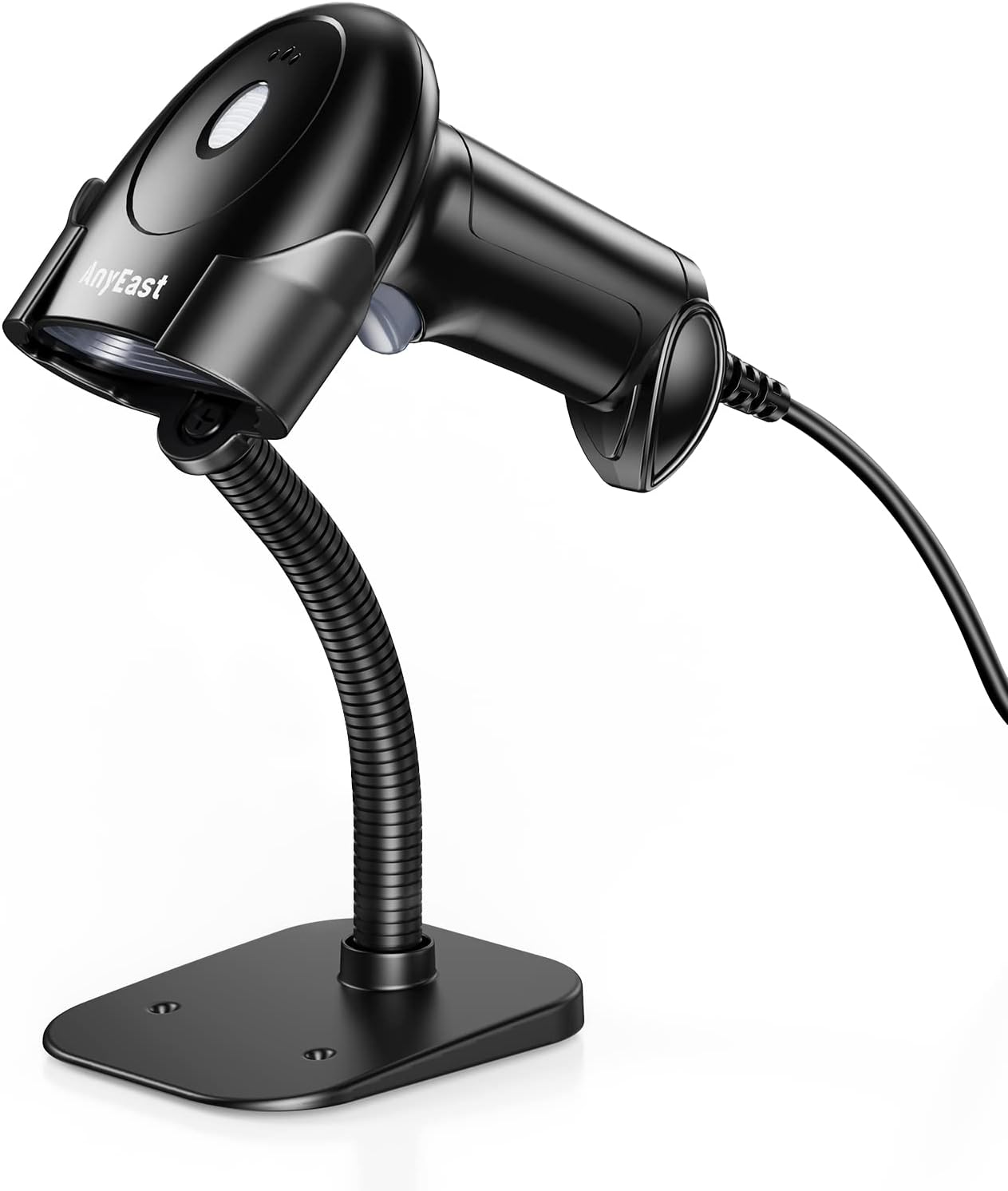 Barcode Scanner with Stand, USB Wired Inventory 2D 1D QR Code Scanner for Computer POS MAC with Automatic Screen Scanning, Handheld CMOS Image Bar Code Reader for Warehouse Library Supermarket