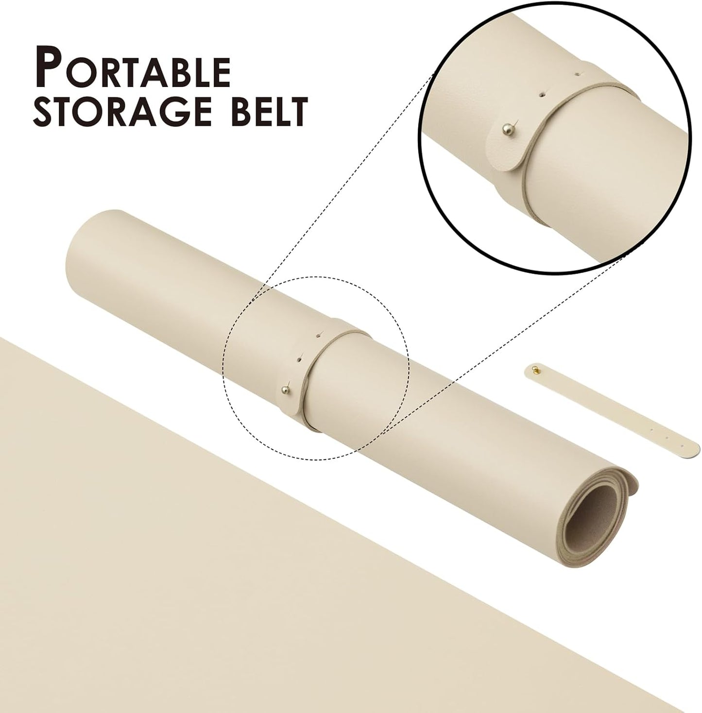 Leather Desk Mat - Non-Slip PU Desk Pad for Office and Home - Desk Organization and Accessories - Ideal for Large Mouse Pad and Desk Mats on Top of Desks (Beige,31.5"x 15.7")