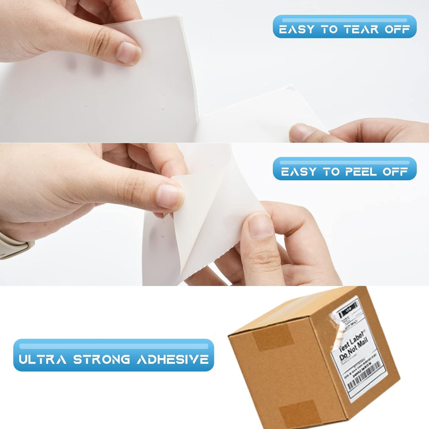 MFLABEL 4x6 Direct Labels, Perforated, Commercial Grade, for Thermal Printer, 250 Labels/1 Roll, 2 Rolls