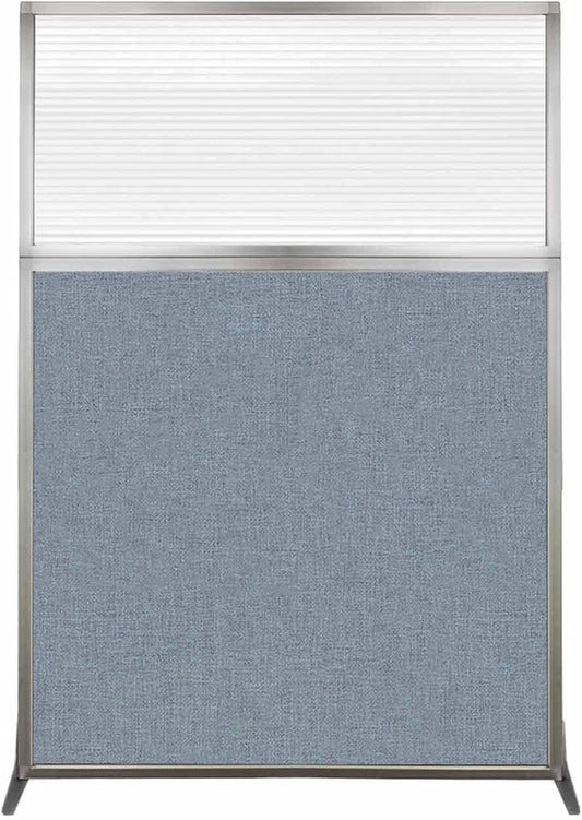 Versare Hush Screen Portable Room Divider | Workstation Wall Divider | Freestanding Privacy Hush Panels | Clear Fluted Windows | Fabric Office Divider Screen | Great for Room Separation