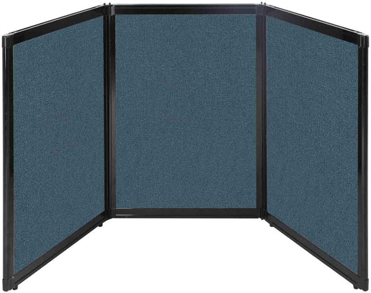 Versare Folding Tabletop Display | 3-Panel Partition | Lightweight Portable Workspace Divider | Caribbean 78" x 36"