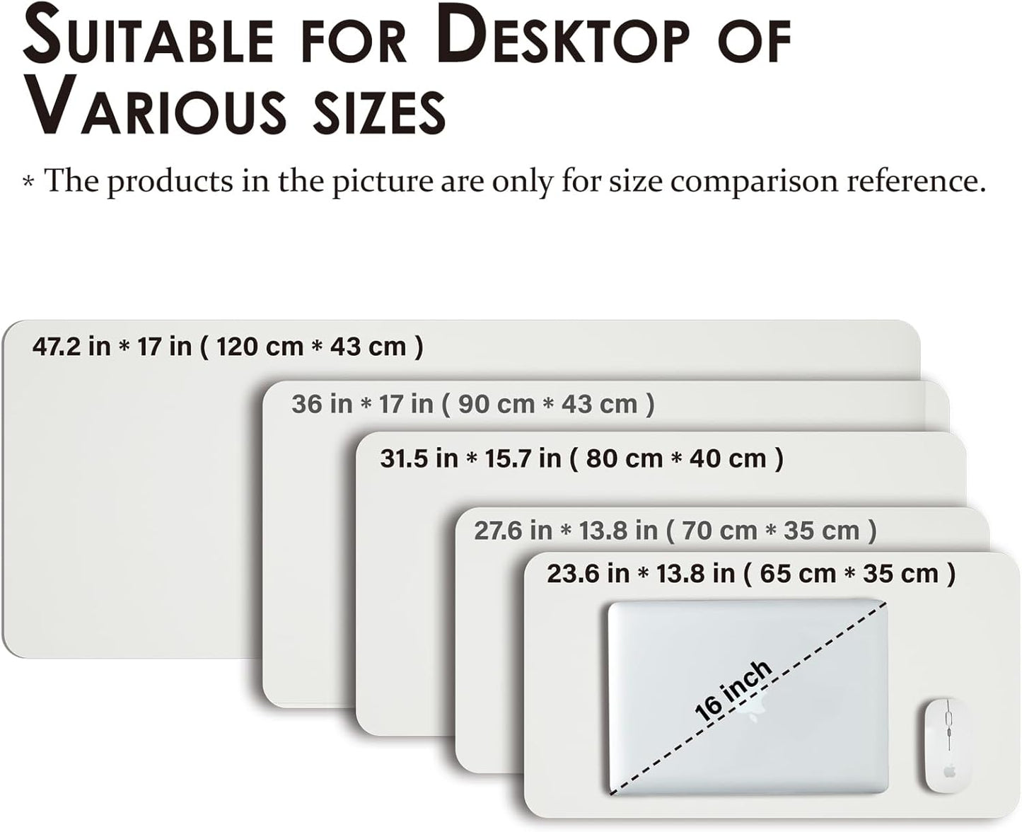 Leather Desk Mat - Non-Slip PU Desk Pad for Office and Home - Desk Organization and Accessories - Ideal for Large Mouse Pad and Desk Mats on Top of Desks (White,27.6"x 13.8")
