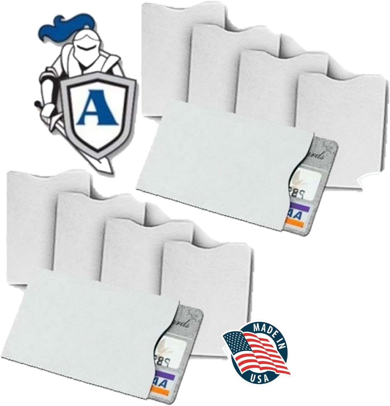 Semper Paratus Gear TYVEK Credit Card Sleeves 100% MADE IN USA - Anti-theft for Travel wallet, purse. ArmorShield Your Identity (10PAK)