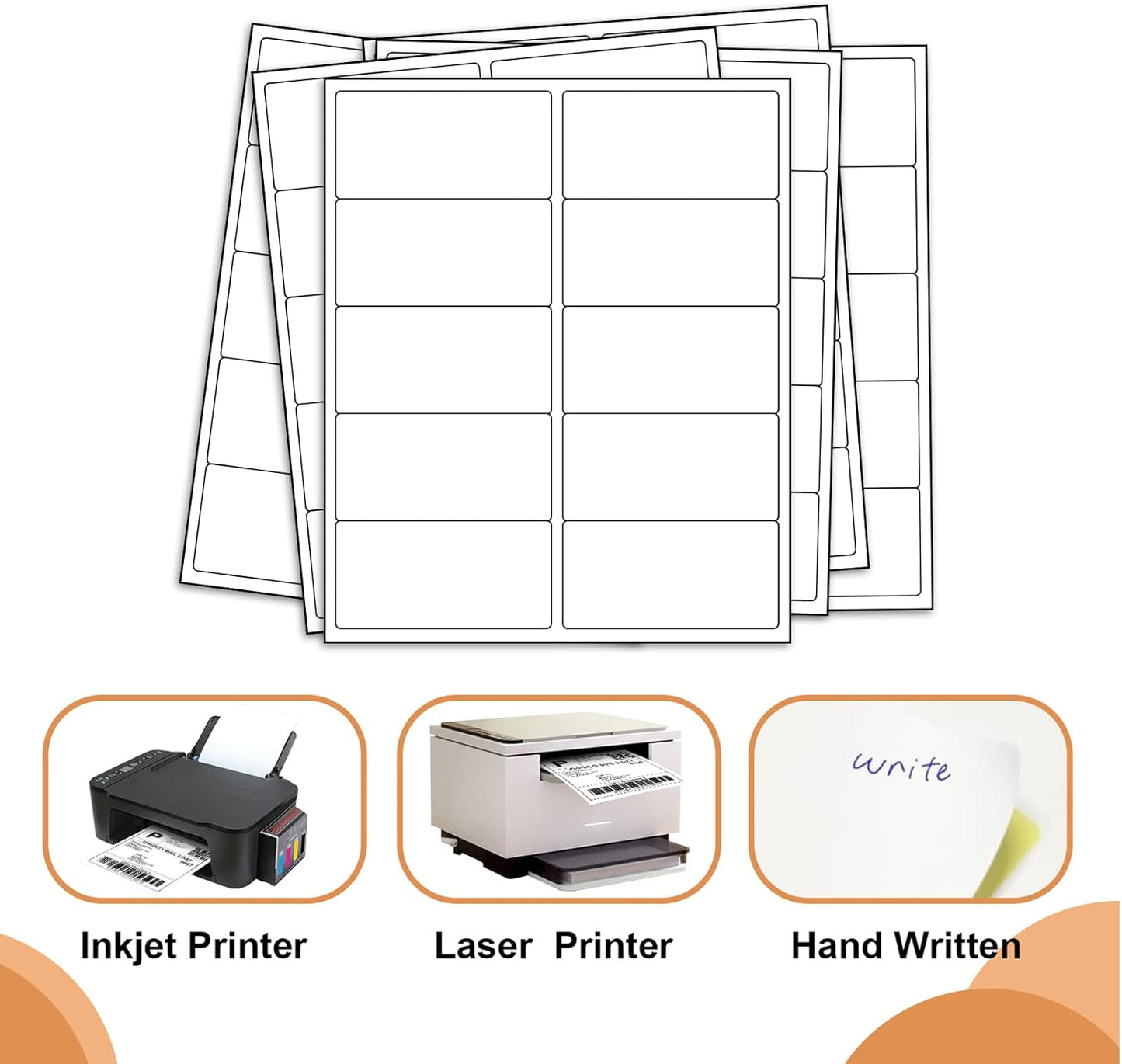 1000 2" x 4" Laser/Ink Jet Shipping Labels, 100 Sheets (10 Labels per Sheet), Compatible with Template 5163, 8163, 5137, 5263, 5523, 5963, 6427, 6528, 8463, 18163