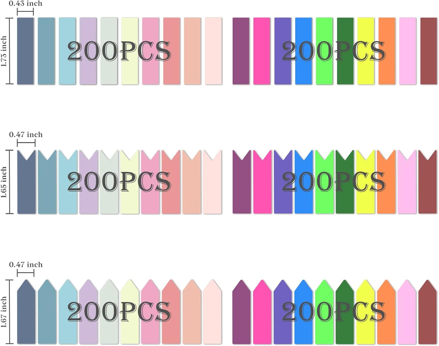 Temiary 1200 Pieces Transparent Sticky Index Tabs, Page Markers for Annotating Books, Translucent Arrow Flag Tab Colored Sticky Notes for Bookmarks Bible Tabs Notebook School Supplies