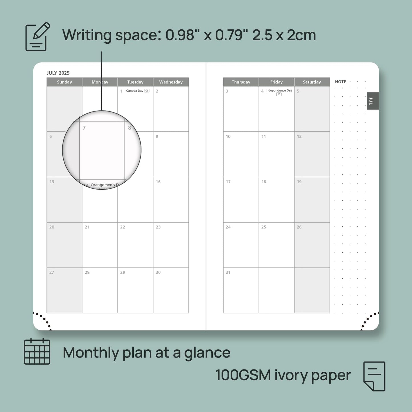 POPRUN Pocket Planner 2025-2026 (Purse Size 4'' x 6.25'') Academic Small Calendar (July 2025 - June 2026) with Hourly Time Slots, 100GSM Thick Papers, Leather Soft Cover - Black