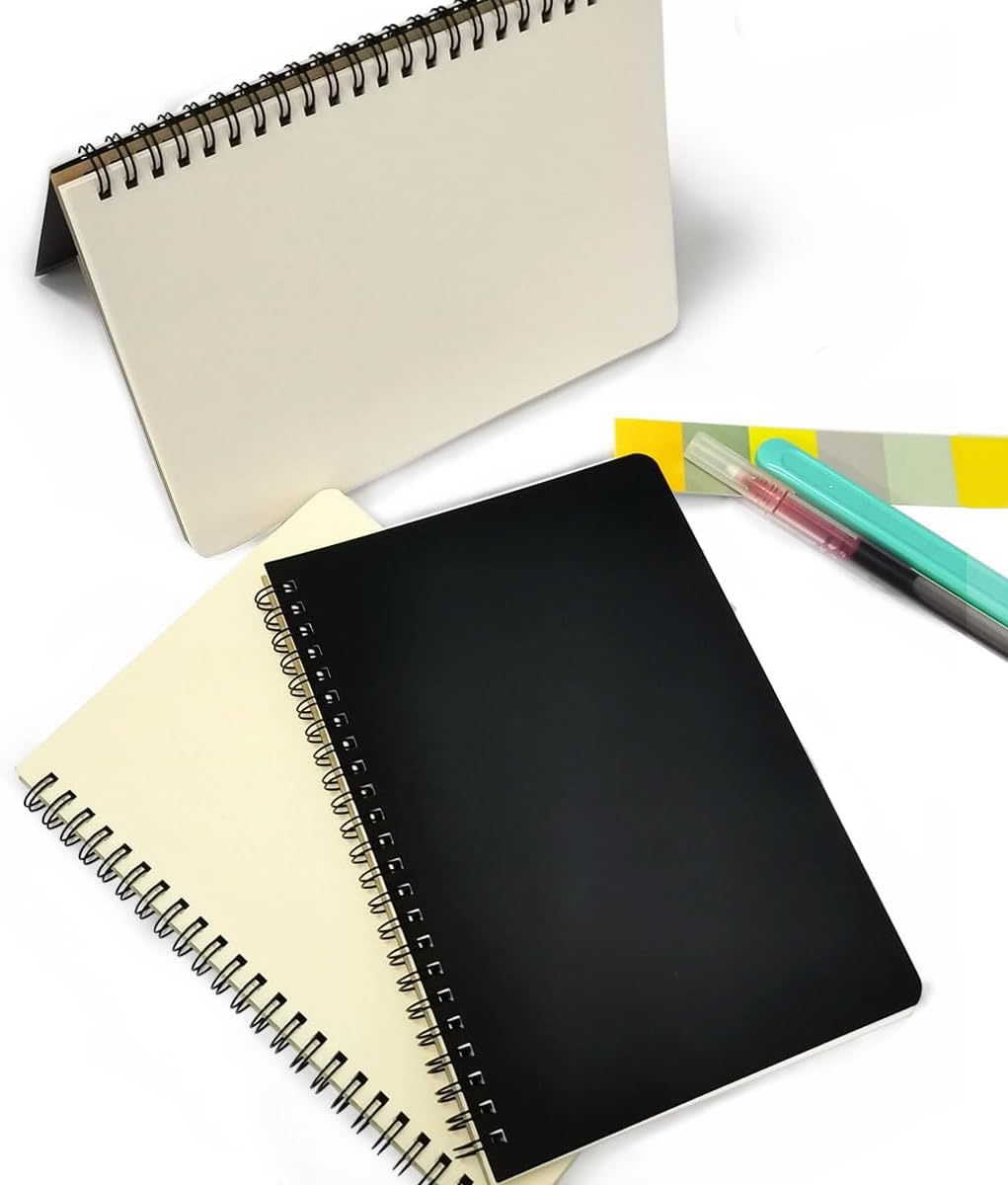 Spiral Notebook, Journal Notebook, 1Pack, Lined Paper Sketchbook, 6” x 8.2”, Black