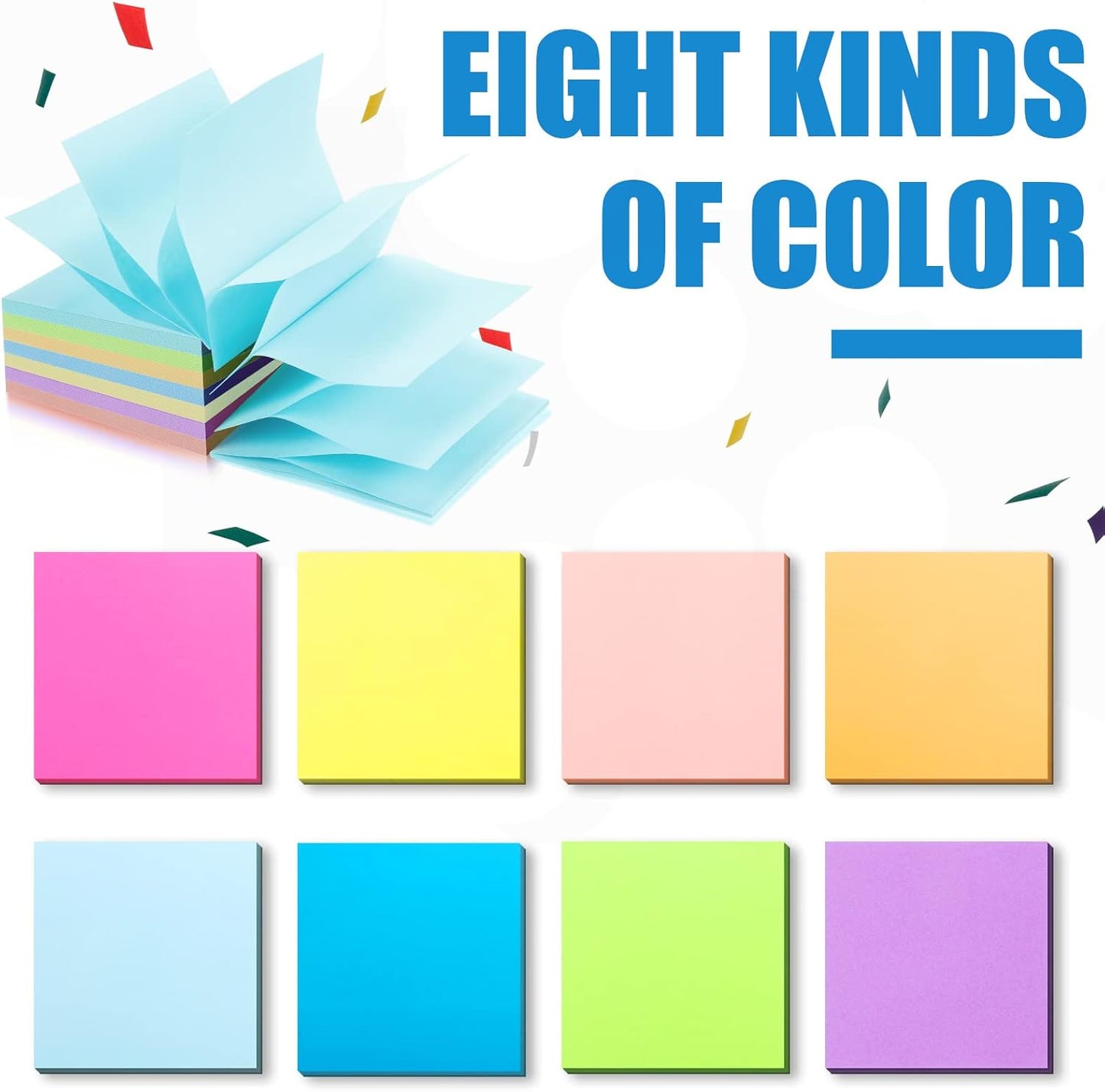 Meanplan 3 Pack Pop up Sticky Dispenser Note Holder Black Base with 24 Pads Colored Pop up Sticky Notes Memo Pads Self Stick 3x3 Refills Back to School Office Desk Supplies, 50 Sheet Per Pad