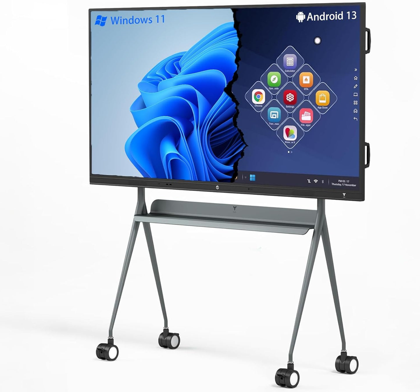 TIBURN HQ Board 75" R2 MAX，Smart Board 4K UHD Touch Screen All-in-One Computer for Office and Classroom with Windows 11 Pro & Open App Ecosystem