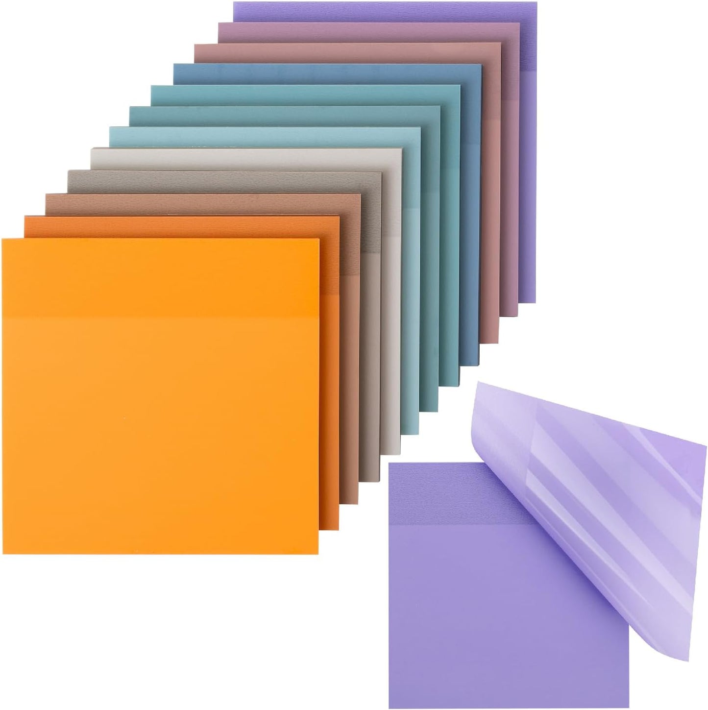 Mr. Pen- Transparent Sticky Notes, 3”x3”, 12 Pads, 600 Sheets, Happy Harmony, Clear Transparent Sticky Notes Clear