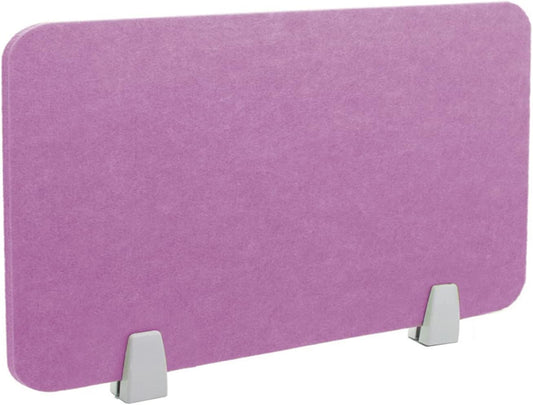 Icegrey Acoustic Desk Divider Privacy Panel Removable Sound Absorbing Desk Partition Board with 2 Clips for Student Call Centers Offices Braries Classrooms Library, Light Purple, 15.6x15.6