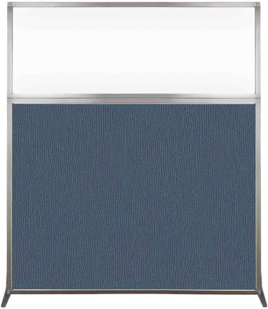 Versare Hush Screen Portable Room Divider | Workstation Wall Divider | Freestanding Privacy Hush Panels | Clear Windows | Fabric Office Divider Screen | Great for Room Separation