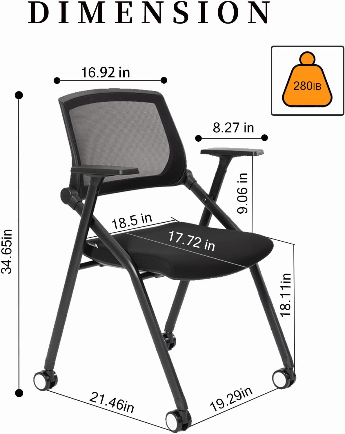 12 Pack Executive Office Chairs with Caster Adjustable Armrest Ergonomic Mid-Back Breathable Mesh Foldable Conference Reception Chair Set for Home School Waiting Room