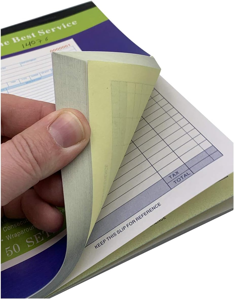 10 Pack Large Sales Order Book Receipt Invoice Duplicate Carbonless 50 Sets 5-9/16" X 8-7/16 (142X215mm) (10 pck Large 5-9/16" x 8-7/16")