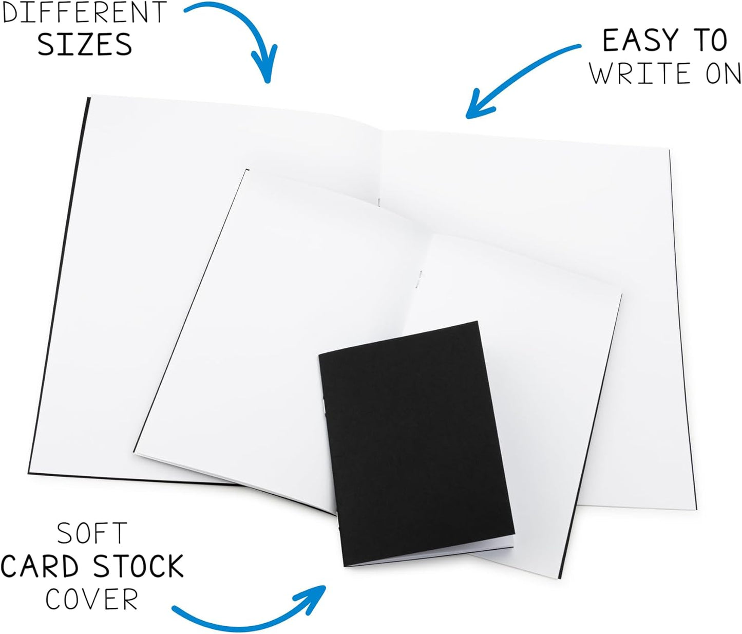 Hygloss Blank Books 8.5 x 11 Inches - 20 Pack – Black Color Paperback for Drawing & Writing – Empty Books for Journaling, Sketching or Arts & Craft