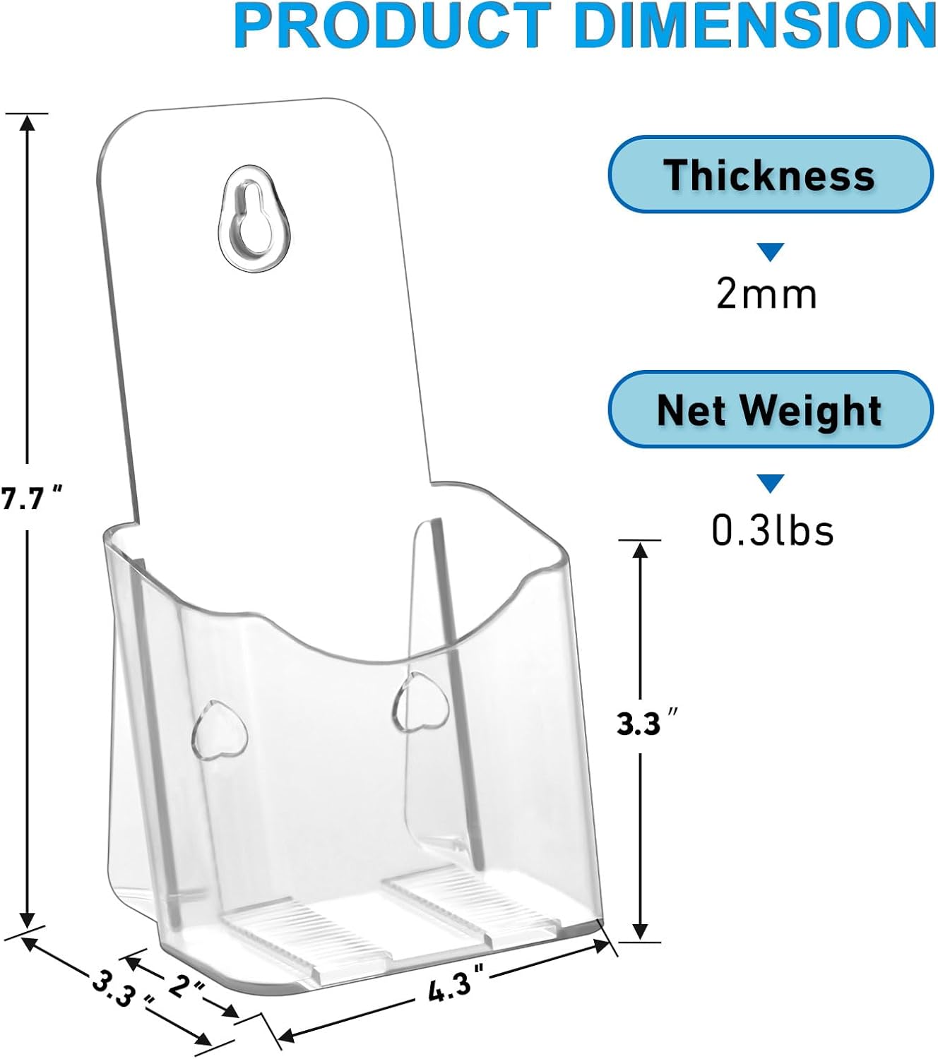 Brochure Holder 4x9 Inches Slant Back Design, Clear Display Stand, Plastic Table Stand Sign Holder,Pamphlet Holder Flyer Holder, Acrylic Display Stand, Acrylic Table Signs Plastic Paper Holder for Office, Home, Store, 4 Pack