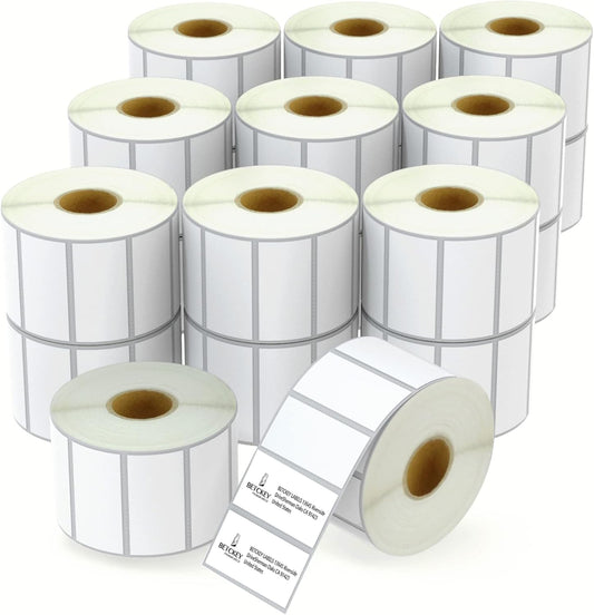 BETCKEY - 2.25" x 1" (57 mm x 25 mm) File Folder & Multipurpose Labels Compatible with Zebre/Rollo Label Printer,Premium Adhesive & Perforated [20 Rolls, 30000 Labels]