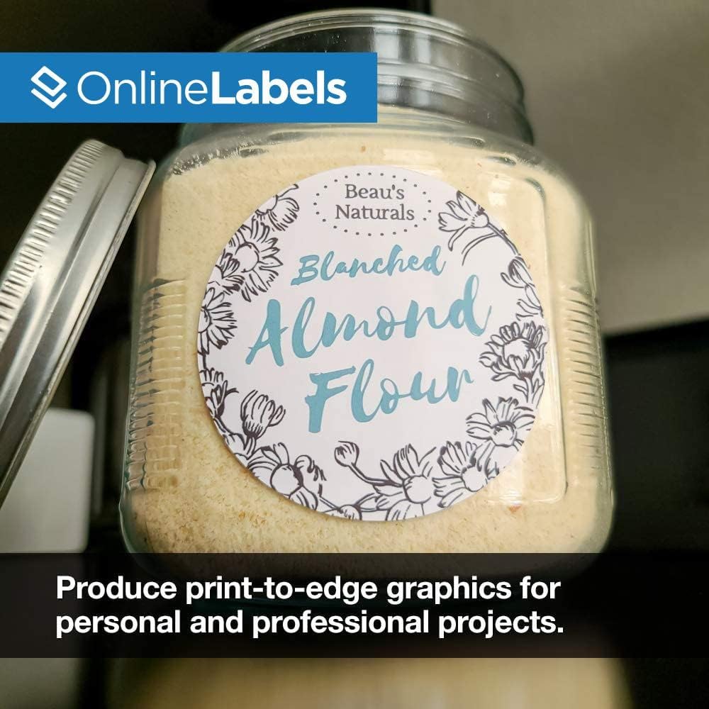 OnlineLabels 3" Round Labels – Permanent Adhesive, White Matte – Great for Organization, Product Labeling, Jar Lids - for Inkjet & Laser Printers – Pack of 3,000 Labels, 500 Sheets OL2279WX
