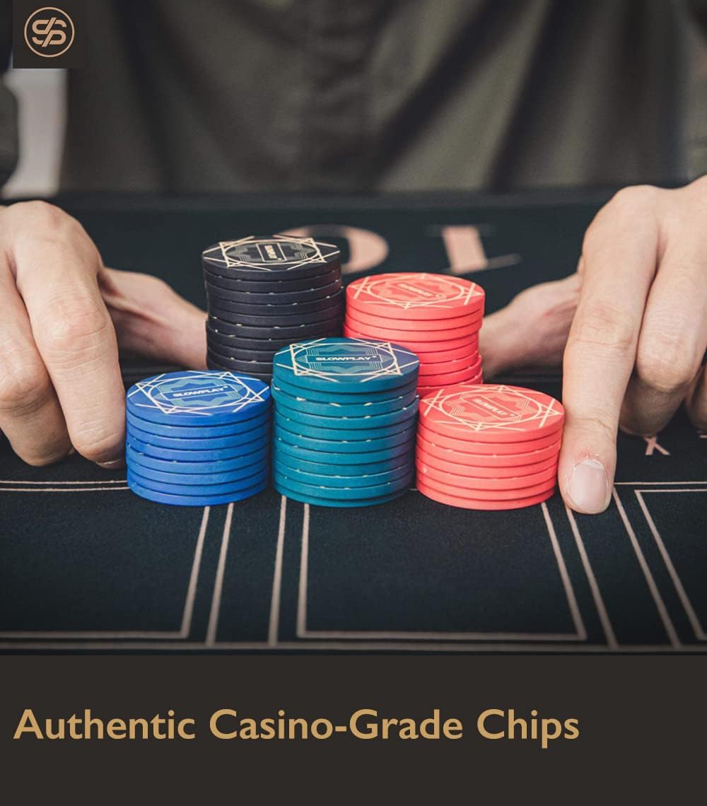 SLOWPLAY Nash Ceramic Poker Chips in Bulk, Casino Grade Ceramic 12-Gram Poker Chip for Texas Hold'em, 43mm Professional Chips Pack of 50 with Denomination of 500
