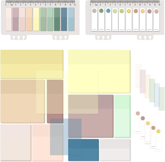 BAYTORY 900 Sheets Transparent Sticky Notes, Clear Waterproof 3 x 3 inch See Through Memo Pad, Self-Adhesive Translucent Writable Index Tabs for Annotating Books, Stationary Supplies