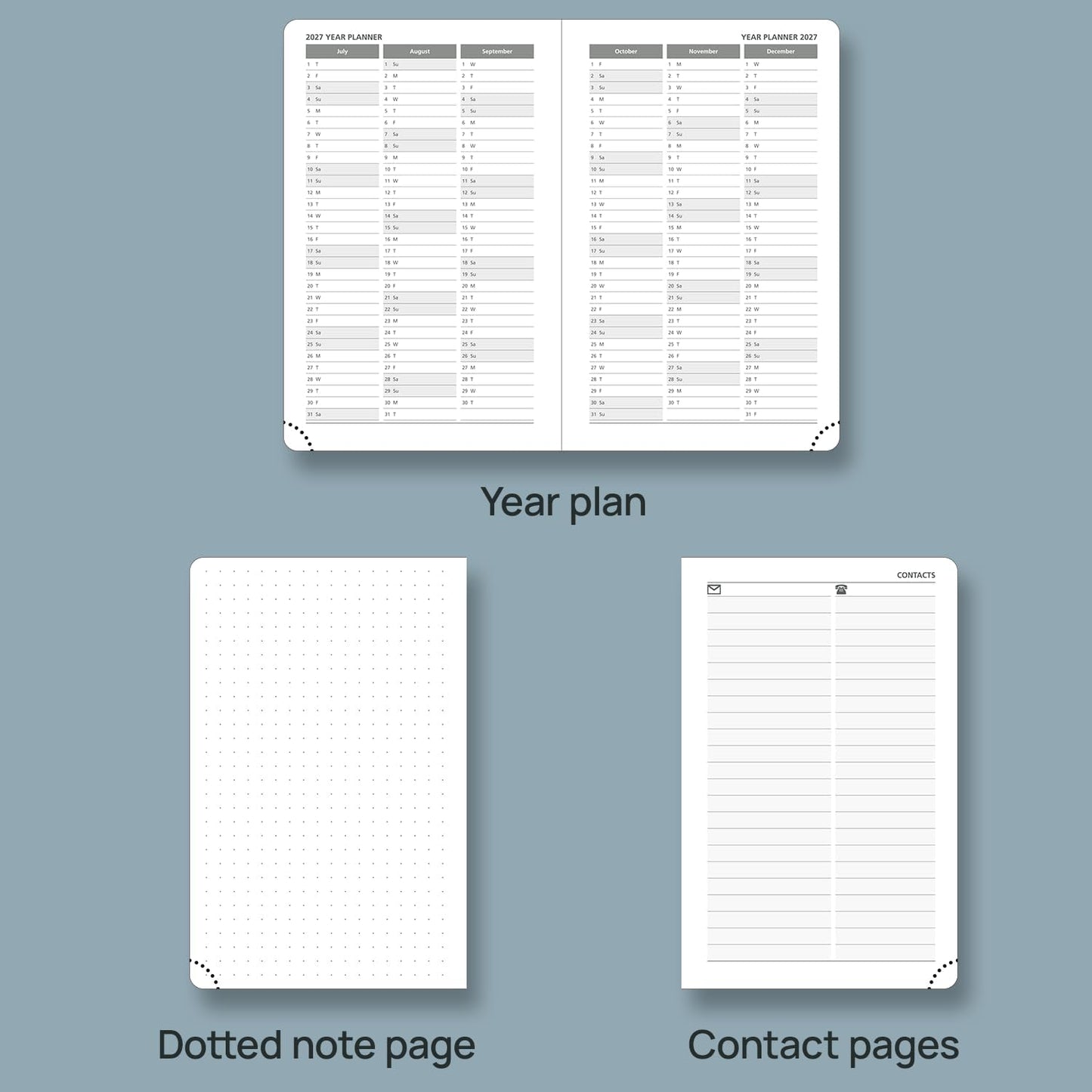 POPRUN 2026 Daily Planner One Page Per Day A6 Size Calendar (4.25" x 6.25") - 12 Months Hourly Appointment Book with Hardcover, Monthly Tabs, Pocket, Pen Holder - Light Yellow