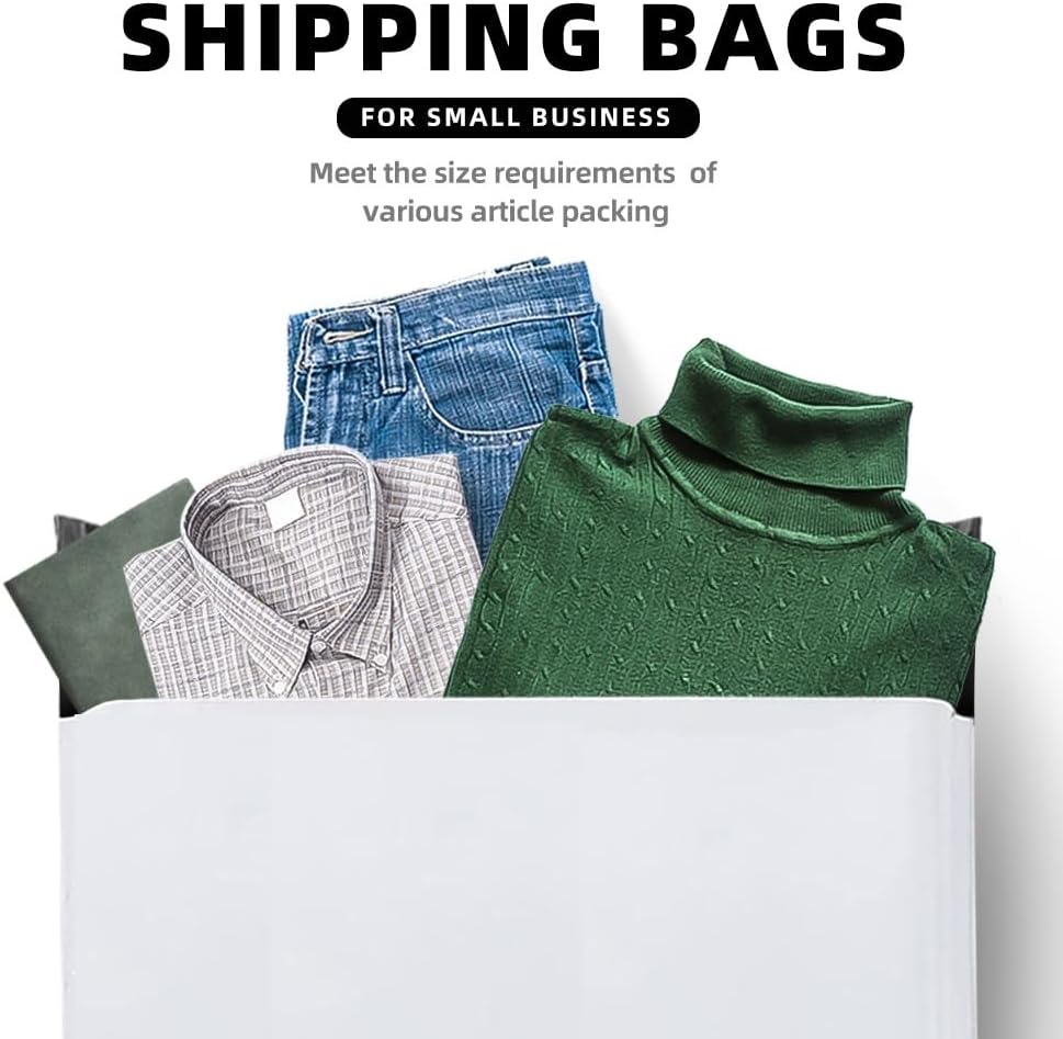 POLYSELLS 100 pcs 24x24 Inches White Poly Mailers Shipping Envelopes, Strong Adhesive Sealing, Waterproof, and Tear-resistant Postal Mailing Bags for Clothing, Books, and Accessories