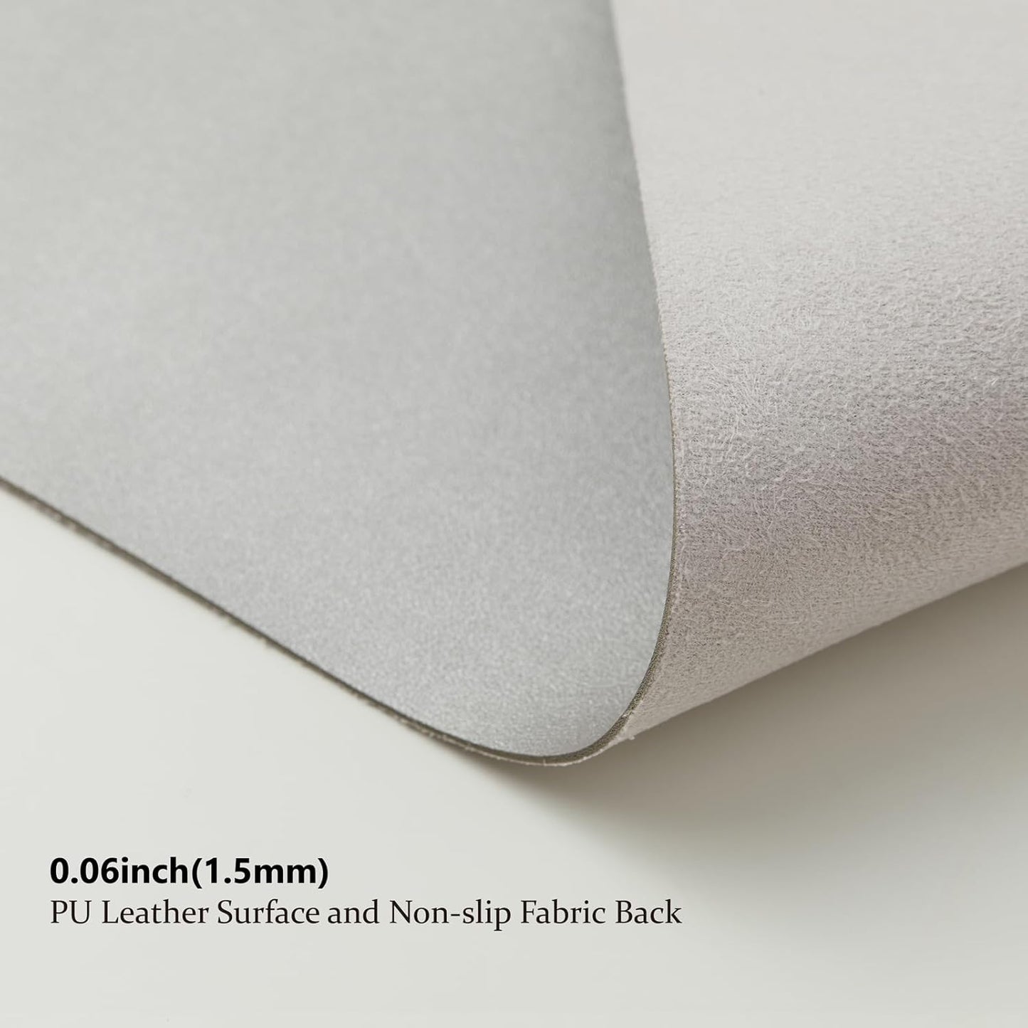 Leather Desk Mat - Non-Slip PU Desk Pad for Office and Home - Desk Organization and Accessories - Ideal for Large Mouse Pad and Desk Mats on Top of Desks (Silver,36"x 17")