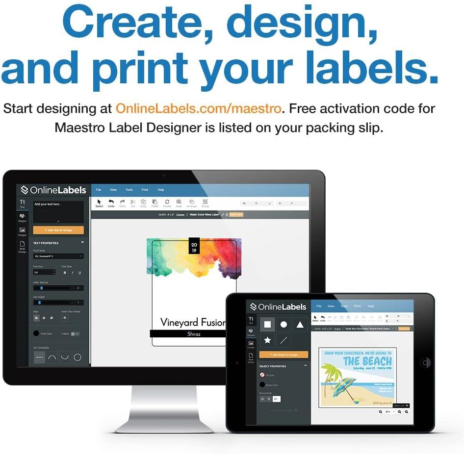 4 x 4 Square Label - Pack of 40 Labels, 10 Sheets - Inkjet/Laser Printer - Online Labels