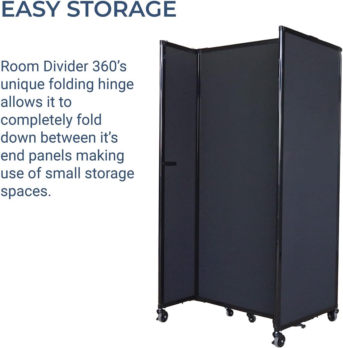 Versare Room Divider 360 Portable Wall Partition | Folding Panels | Large Freestanding Divider | Locking Wheels | Temporary Room Separator | 14' x 7'6'', Latte