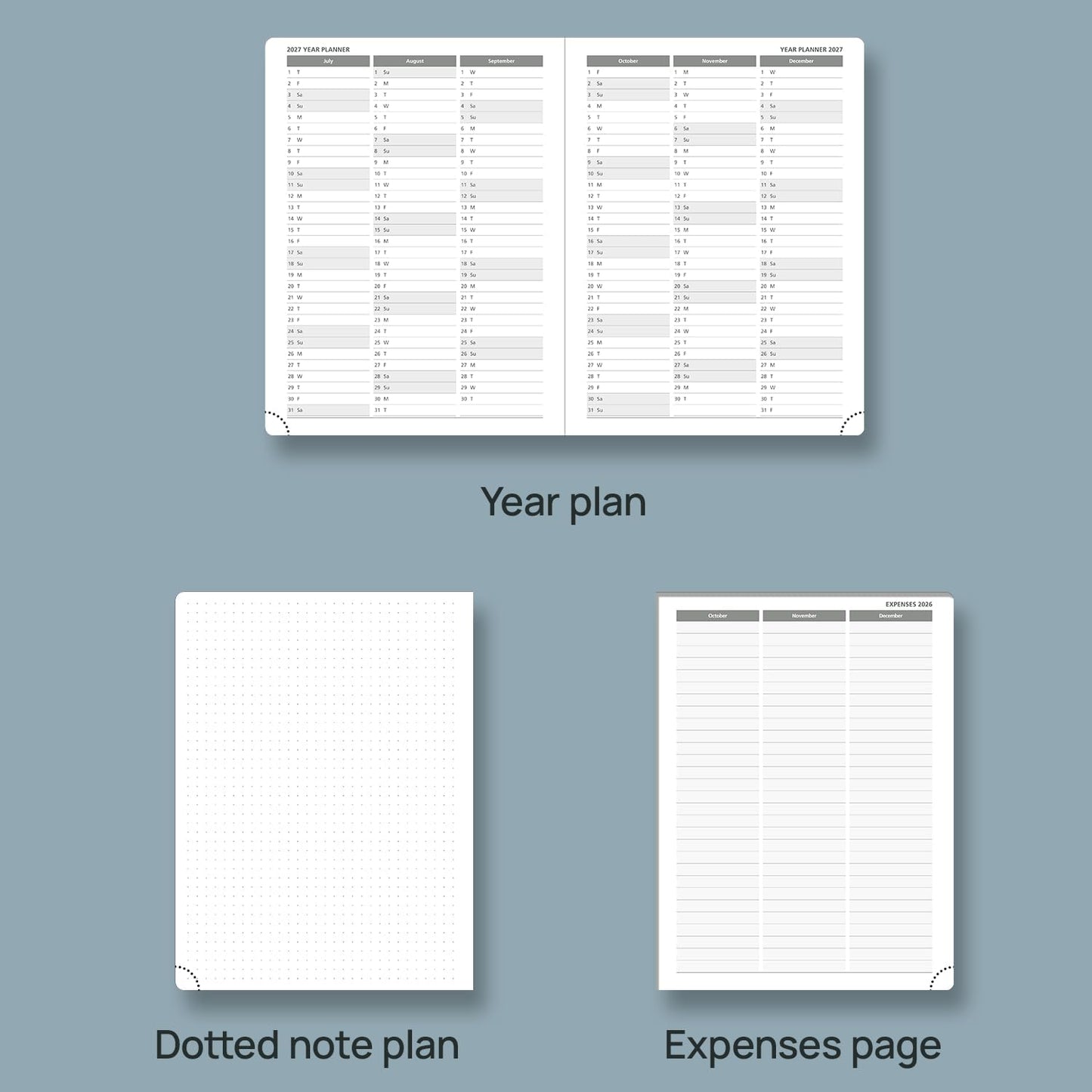 POPRUN 2026 Planner (Medium - 6.5'' x 8.5'') - 2026 Weekly Calendar ((Jan. 2026 - Dec. 2026) with Hourly Time Slots, Weekly/Monthly Appointment Book for Time Management - Leather Soft Cover - Pacific Green