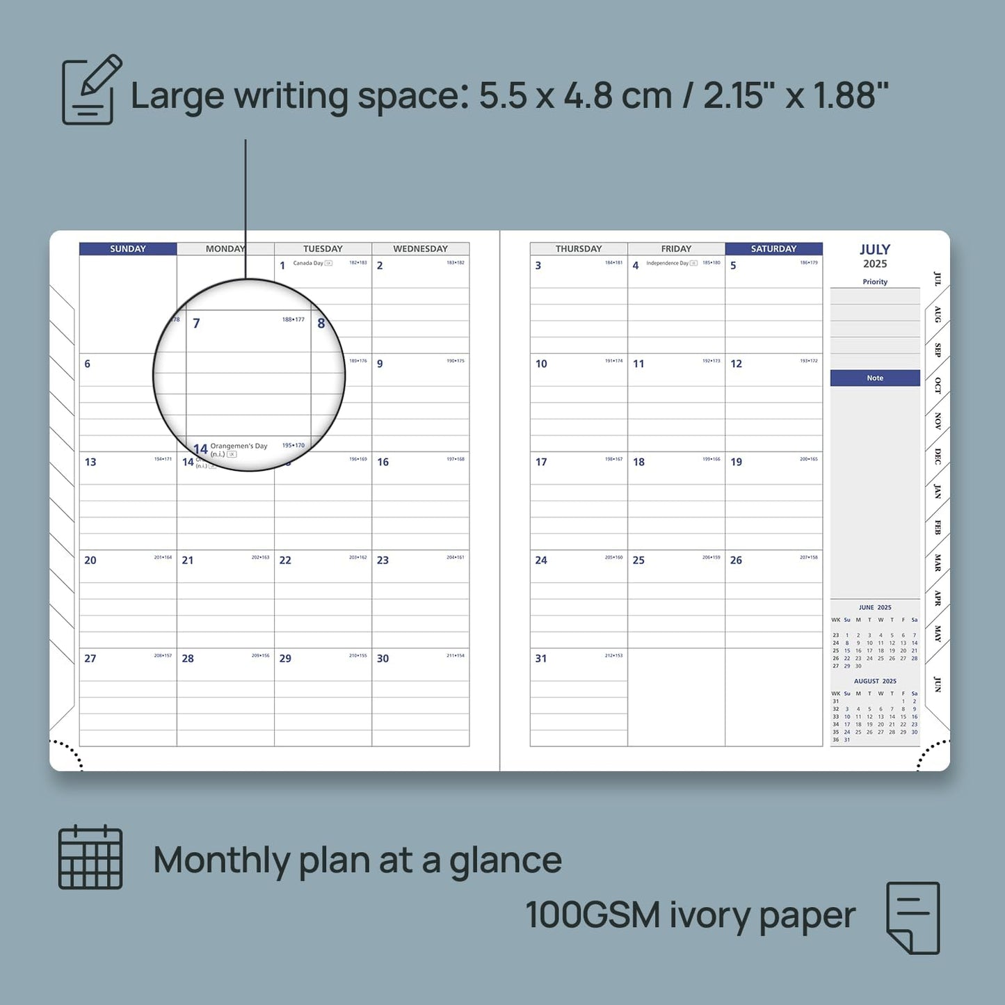 POPRUN Weekly Planner 2025-2026, 7.25'' x 8.5'', 15-Minute Hourly Appointment Book (July 2025-June 2026) with PU Leather Softcover, Monthly Tabs, Inner Pocket - Claret