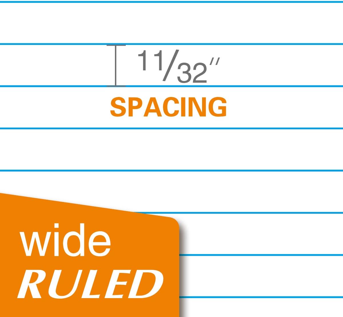 Kaisa loose Leaf Paper Filler Paper 150 Sheets 8"x10.5",Wide Ruled, 3-Hole Punched for 3-Ring Binders, Carton of 12pack