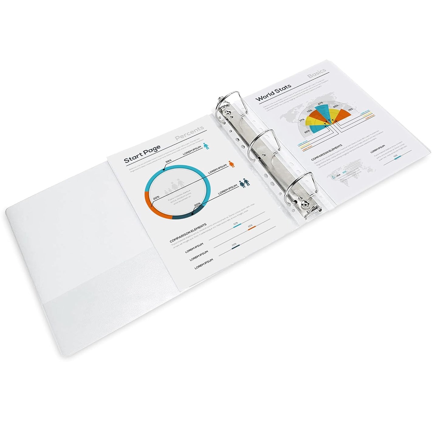 Amazon Basics 3 Ring Binders, 3 Inch, 2 Pack, D-Ring Organizer for School, Home Office, White