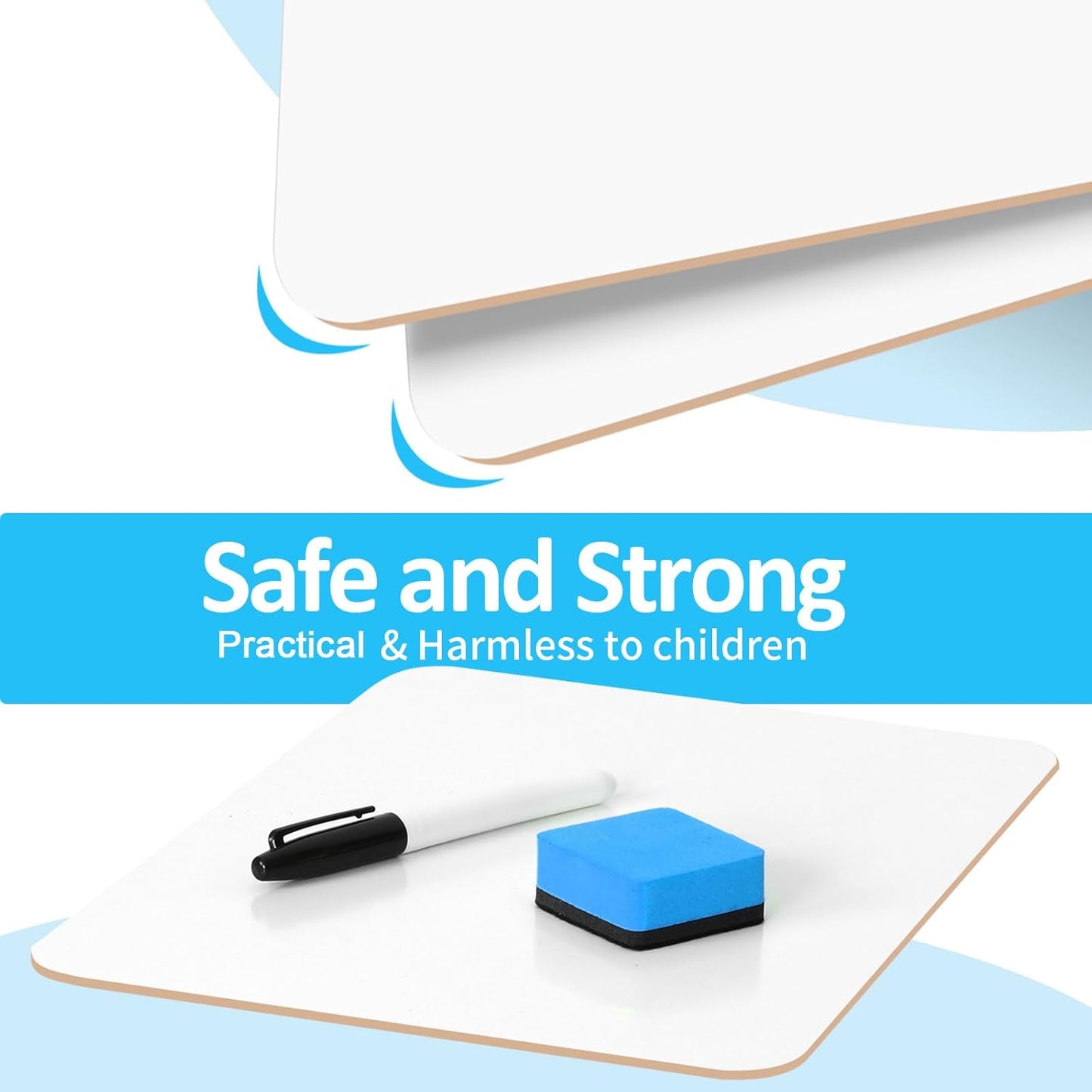 Dry Erase LapBoards, PANDRI 6 Pack Double Sided 12.5 x 9 Inch Whiteboards with 6 Erasers and 6 Markers, Dry Erase Boards for Office Students Classroom Teacher Supplies