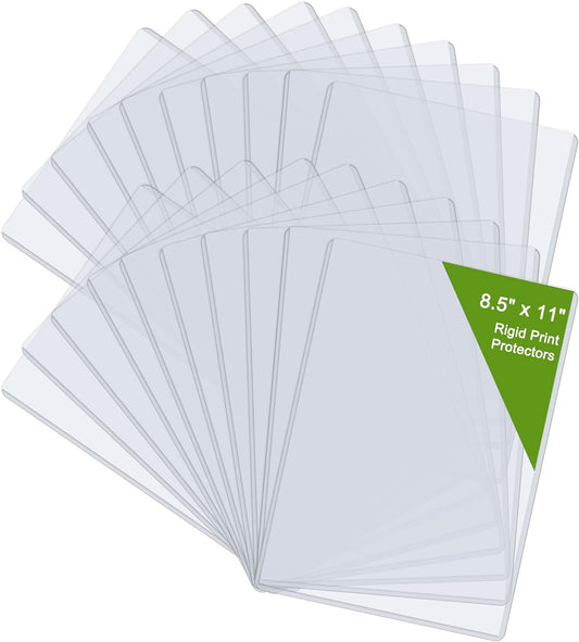 8.5" x 11" Hard Plastic Sheet Protectors, Menu Rigid Print Protectors, Clear Certificate Waterproof Protectors, Paper Sleeves Photo Plastic Sleeves Document Holder, Birth Certificate Protector(20Pack)