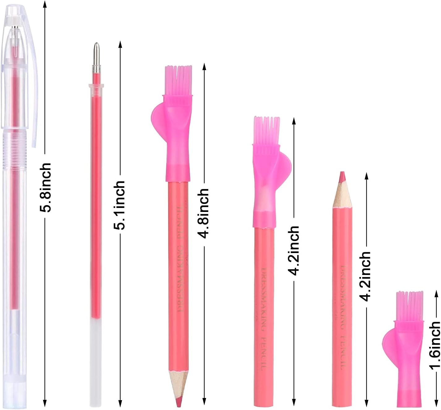 CampTek Tailors Chalk & Fabric Markers for Quilting - 10PCS Tailor's Chalk, 4PCS Heat Erasable Pens with 4 Refills, 3 PCS Sewing Fabric Pencils