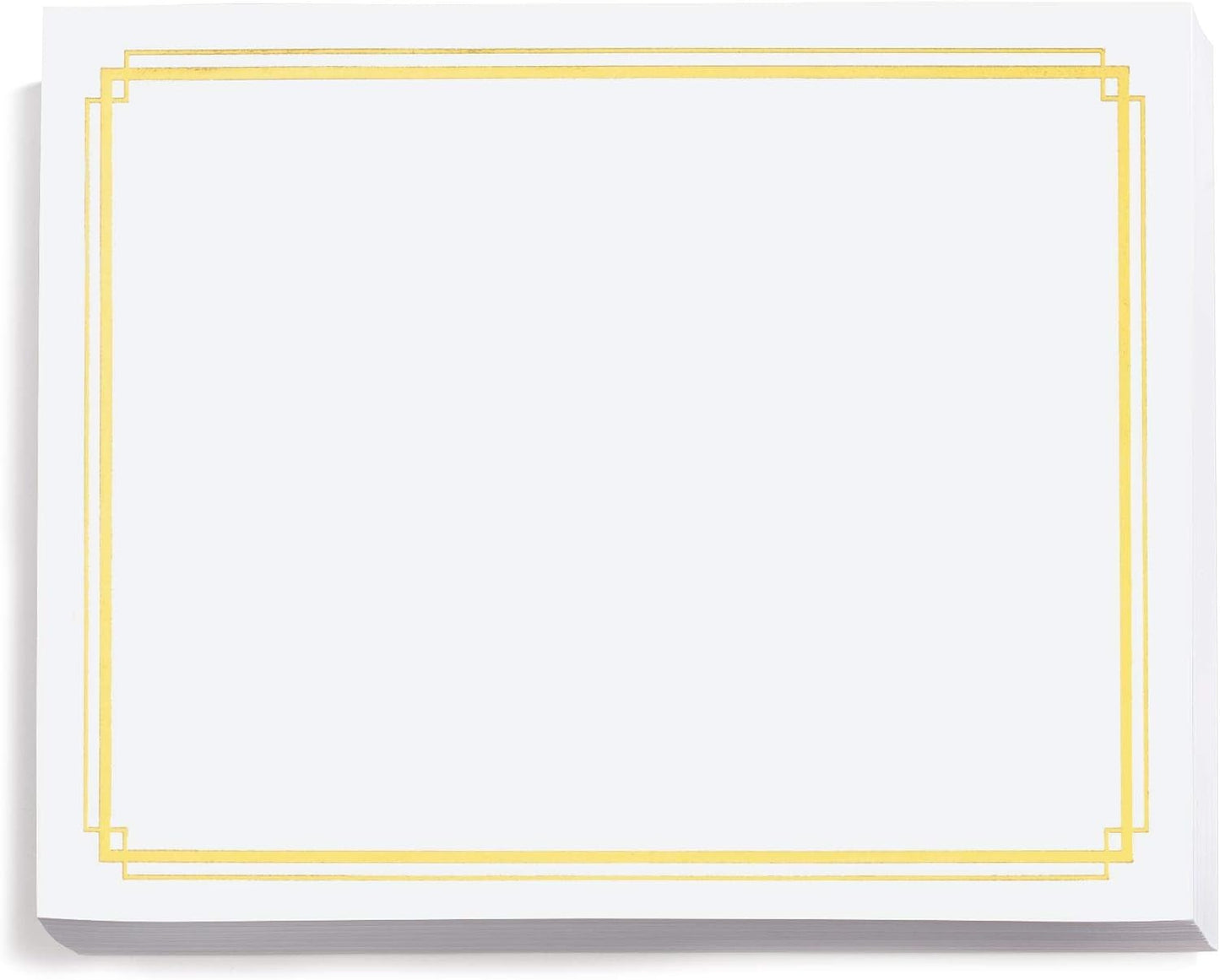 PaperDirect Foil Elegance Speciality Certificates - 50 Sheets of 38lb White Paper, 8½" x 11", Double Gold Foil Border, Perfect for Awards, Students, Employees, Volunteers, Course Completion, Diplomas