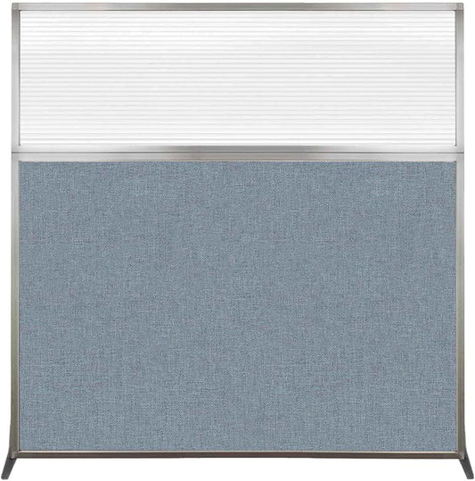 Versare Hush Screen Portable Room Divider | Workstation Wall Divider | Freestanding Privacy Hush Panels | Clear Fluted Windows | Fabric Office Divider Screen | Great for Room Separation