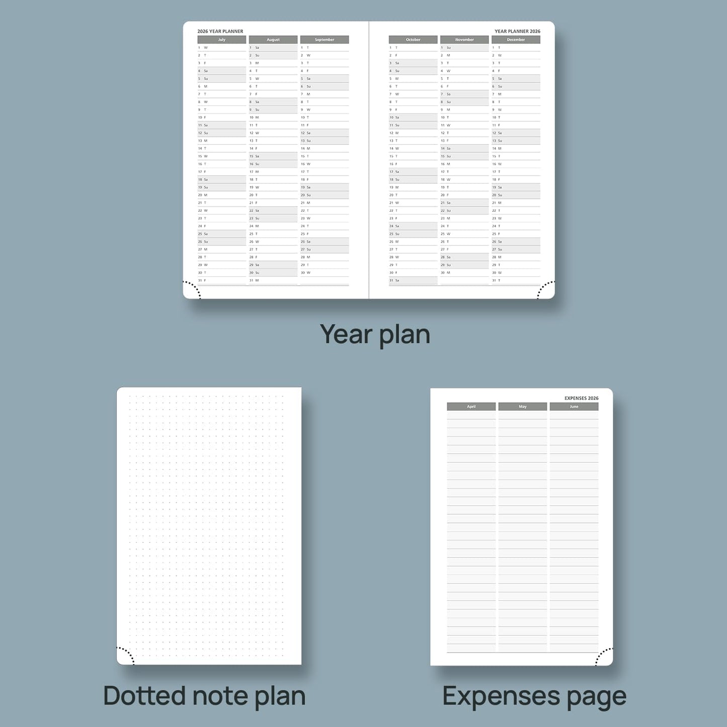 POPRUN 2026 Daily Planner One Page Per Day A5 Size Calendar (5.75" x 8.5") - 12 Months Hourly Appointment Book with Hardcover, Pocket, Pen Holder - Burgundy