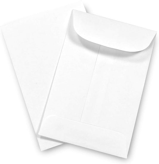 500 Guardian #4 Paper Coin Envelopes - Blank Small Envelopes for Coins, Receipts, Stamps, Small Parts Storage, & More – 3" x 4-1/2" Cash Envelopes – Gummed Flap Gift Card Holder Envelopes