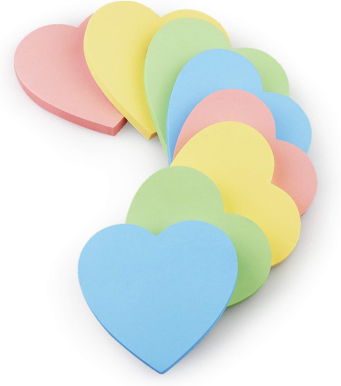 Heart Shape Sticky Notes 4 Color Pastel Colorful Sticky Pad 75 Sheets/Pad Self-Sticky Note Pads
