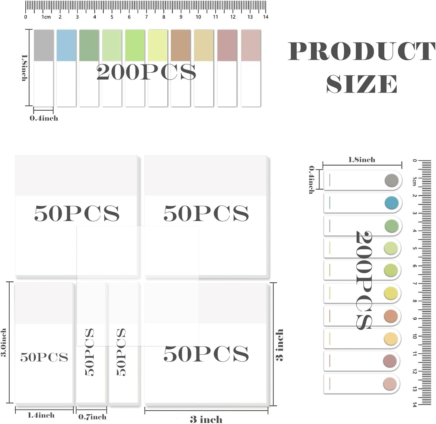 BAYTORY 700 Sheets Transparent Sticky Notes, Clear White Waterproof 3 x 3 inch See Through Memo Pad, Self-Adhesive Translucent Writable Index Tabs for Annotating Book, Office & School Study Supplies