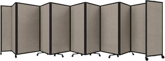 Versare Room Divider 360 Portable Wall Partition | Folding Panels | Large Freestanding Divider | Locking Wheels | Temporary Room Separator