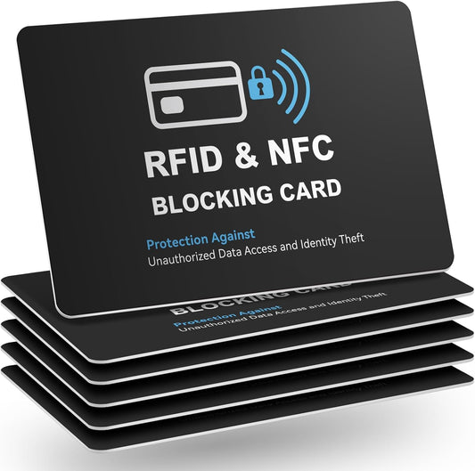 6 Pack RFID Blocking Cards, Safe Guard Card Protector for Debit Credit Card, Passport, RFID Blocker for Wallet Purse, Protection Against Unauthorized Scanning and Data Theft