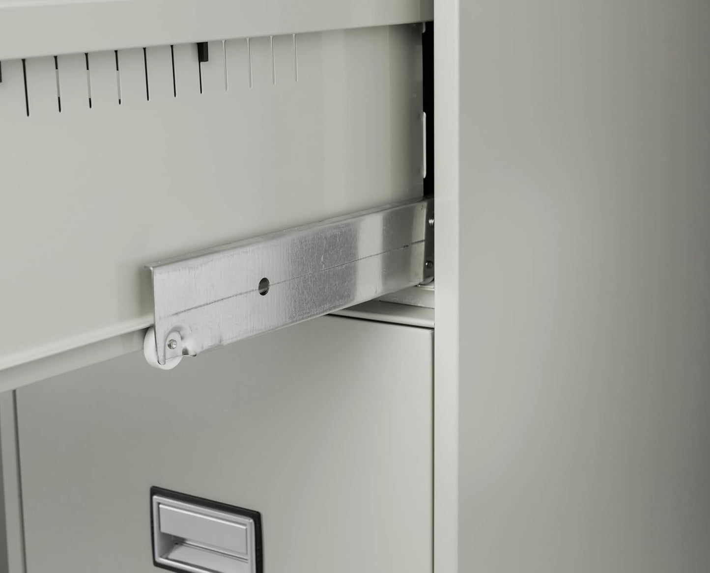 25 inch 2-Drawer Vertical Fireproof File Cabinet – Letter Size Filing – Key Lock – Water Resistant Seal – Fire and Impact Rated – Light Gray Finish – Model LTR2W25LG