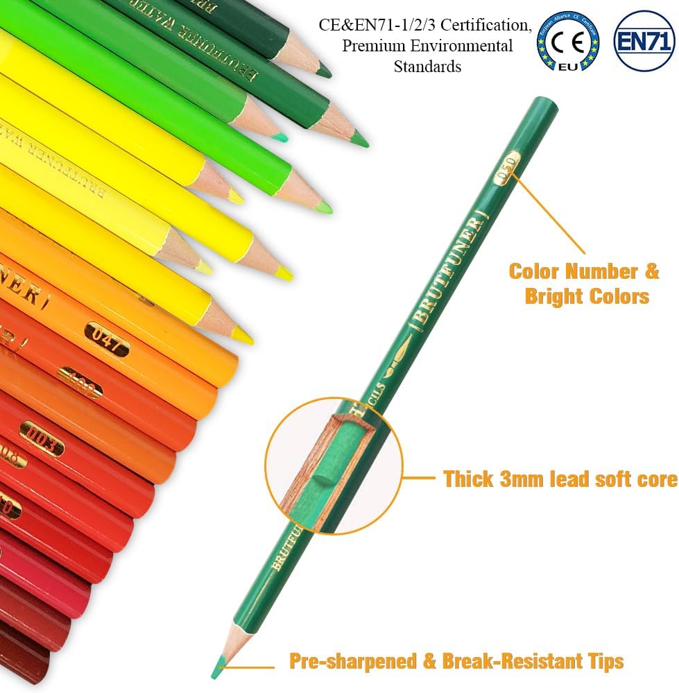 LBW Watercolor Pencils 120 Professional Water Colored Pencils for Adult Coloring Book Blending Sketching