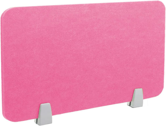 Icegrey Acoustic Desk Divider Privacy Panel Removable Sound Absorbing Desk Partition Board with 2 Clips for Student Call Centers Offices Braries Classrooms Library, Rose Red, 31.2x11.7"