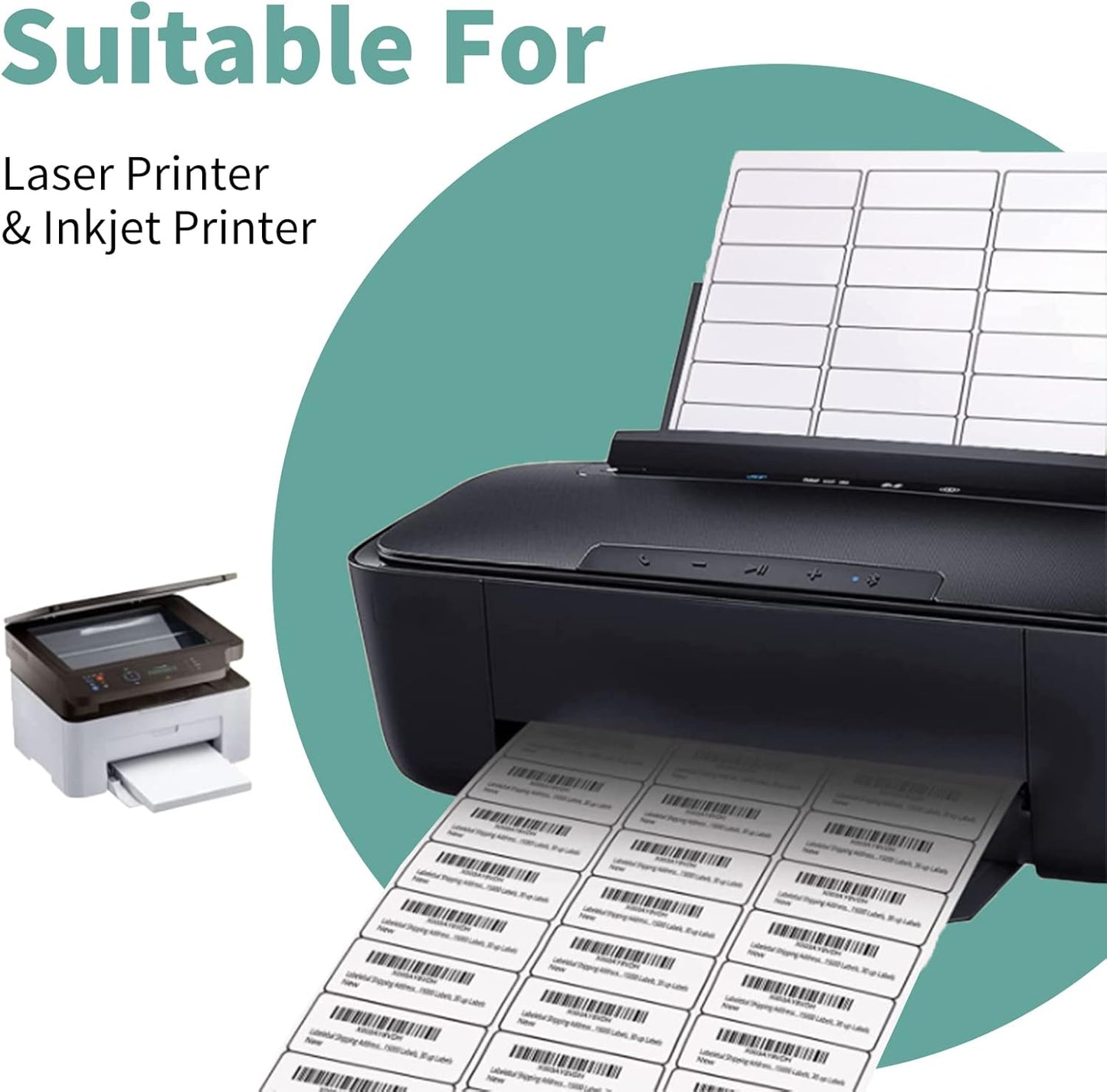 30 up Label 1" x 2-5/8" Shipping Address Labels, FBA Barcode Sticker, 200 Sheets 30 Per Page Mailing Label for Laser/Inkjet Printers (6000 Labels)