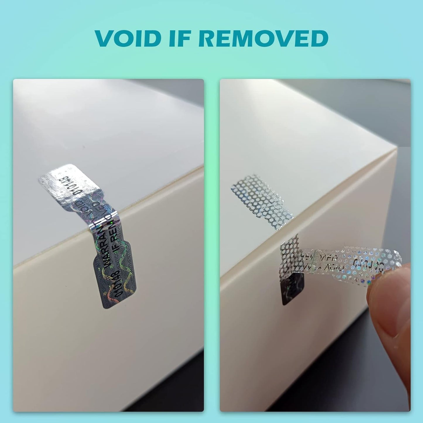 580 Pcs Bone Silver Hologram Sticker Holographic Tamper Evident Label High Security Warranty Seal Sticker with Serial Numbers(0.4 Inch X 2 Inch,GQYHLABO)