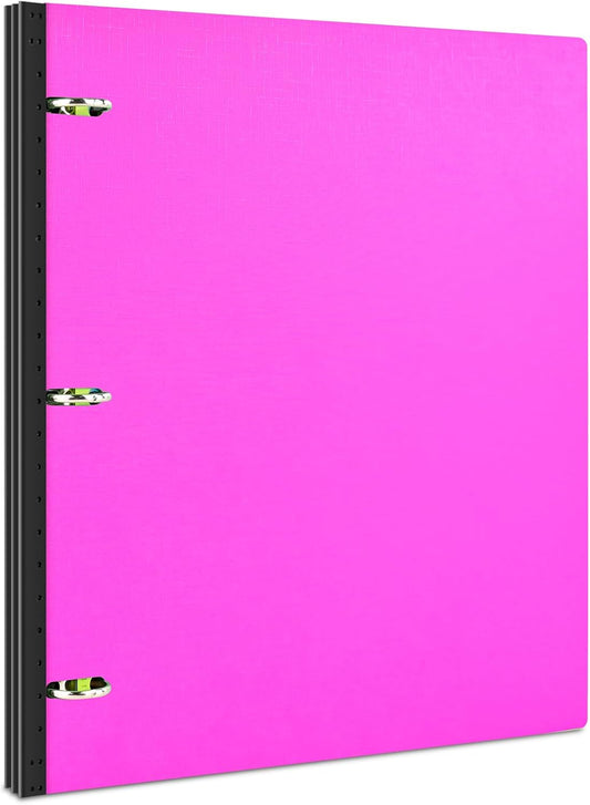 INFUN Telescoping 3 Ring Binder, Portable Plastic 0.75 inch 3 Ring Binder with Telescoping Spine and Foldable Front Cover Holds 8.5" x 11" Paper for School,Office and Homes-Pink